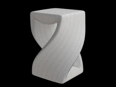 Solid Wood Abstract End Table Low-poly 3D model