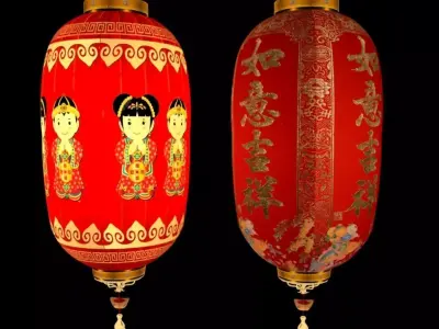 Chinese red lantern 3D model 59