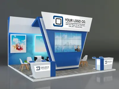  Booth Exhibition Stand a643 3D model