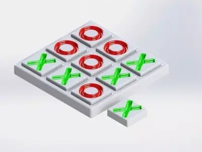Tic-tac-toe game of tic tac toe Free 3D model