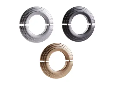 Black Radiator Pipe Flanges Aluminum Escutcheon Ring Plate 3D model