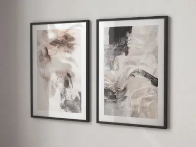 Poster set - Abstract Clouds 3D model