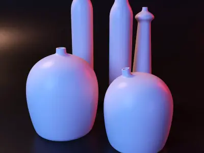 Modern geometric vase set 3D print model