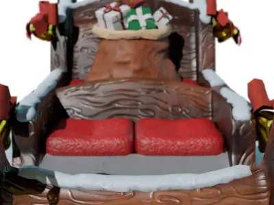 Santa s sleigh Low-poly 3D model