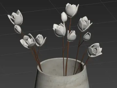 Flowers and vase  Free low-poly 3D model