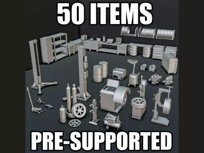 Car Mechanic Diorama Pack 3D print model