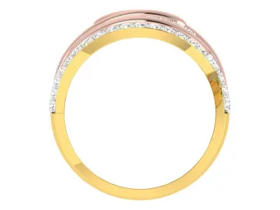 Light Weight ROSE Gold Diamond Ring  -DDS RN 215 3D print model