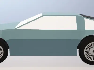 DeLorean DMC-12 - Low Poly Low-poly 3D model
