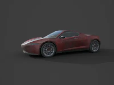Generic Sport Car 01 Rusty Red  Low-poly 3D model