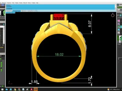 Luxury Split Shank Gemstone Diamond Ring for Women  4726 3D print model