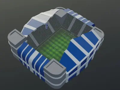 Football Stadium - Schalke 04 Low-poly 3D model