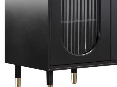 Wood Glam Sideboard Credenza 1 3D model