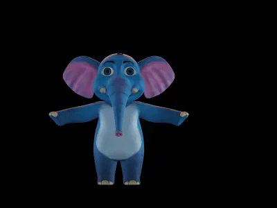 Cartoon elephant  3D model