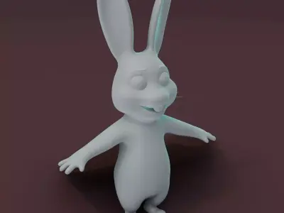 Cartoon Rabbit Rigged Base Mesh 3D Model Low-poly 3D model