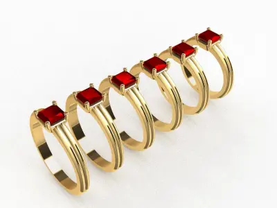 Women solitaire ring 3dm stl render detail 3D print model buy