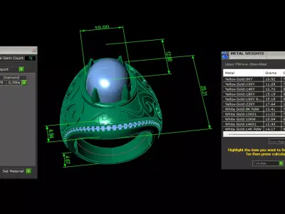 Cabochon Stone Luxury 3D Printable Jewelry Model Mens Ring 3D print model