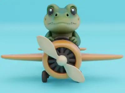 Baby Bombardino Crocodilo Italian brainrot Low Poly Character Low-poly 3D model