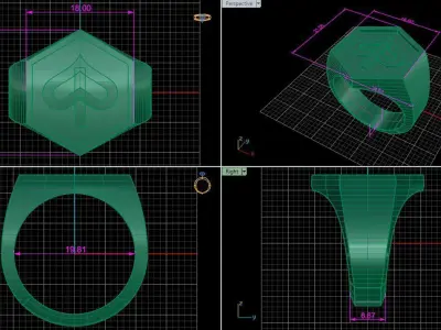 Piaggio logo ring 3D print model