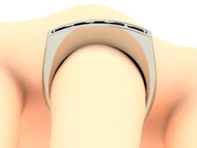 BLUE SAPPHIRE MENS RING 3D print model