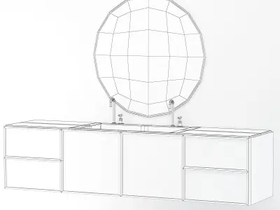 Horatius Maluleka Bathroom low poly 3d model Low-poly 3D model