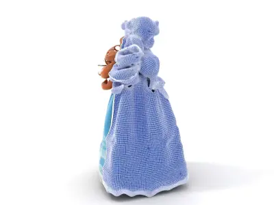 Vintage Blue Doll model pack Low-poly 3D model