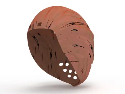 Low-poly round style hockey goalie mask Low-poly 3D model