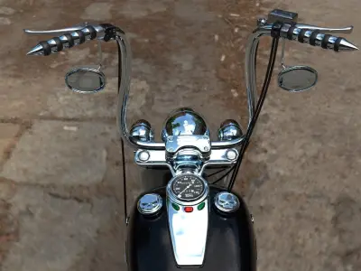 Custom Motorcycle Low-poly 3D model