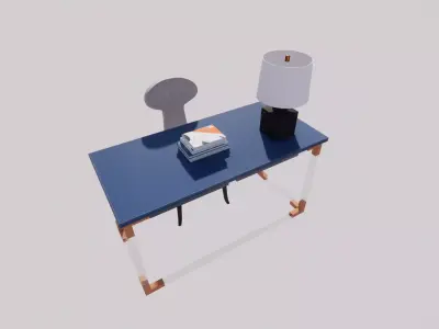 3D Model Modern Minimalist Work Desk Low-poly 3D model