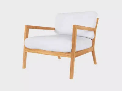 Wood Chair Arm Elbow Low-poly 3D model