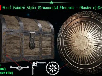 4350 Hand Painted Alpha Ornamental Elements - Vol 6 Texture