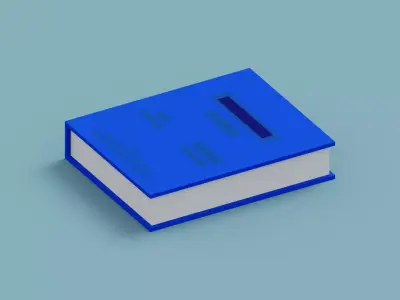 Voxel Blue Book Low-poly 3D model