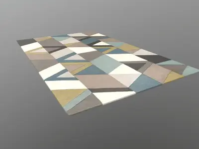 Mat 3d Model rug with triangles 3D model