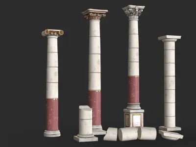 Columns Modular 02 Low-poly 3D model