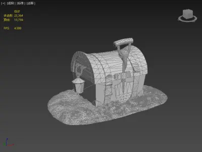 Next Generation Gold coin chest Low-poly 3D model