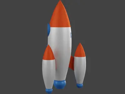 Cartoon Rocket 3D model