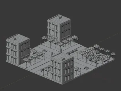 Low Poly Assets - Urban Neighborhood Low-poly 3D model