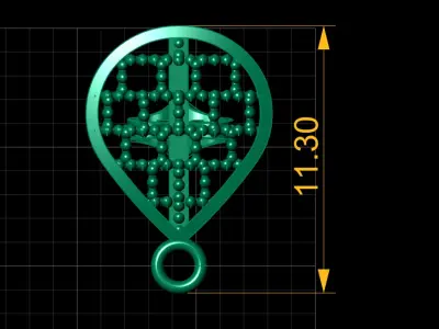 PRECIOUS INDIAN EARRING 3D PRINTABLE MODEL  3D print model