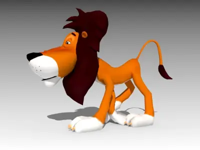 Lion Toon Low-poly 3D model