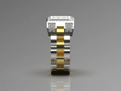 Luxury man Rolex design diamond ring model ror0021 3D print model