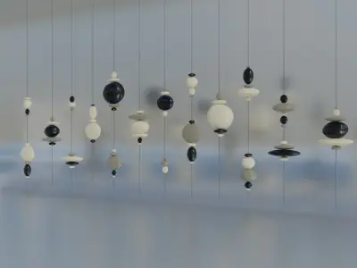 Decorative Stones - String Panel - Stone Wall Hanging - Archviz 3D model