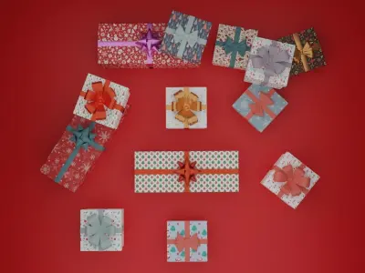 Gift Boxes Christmas 3D model