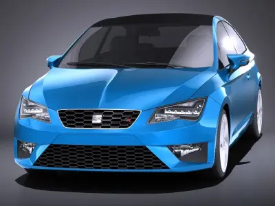 Seat Leon SC 2016 3door VRAY 3D model
