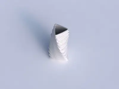 Vase twist triangle with twisted grid plates 3D print model