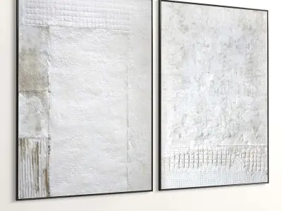 Plaster Two Photo Frame 363 Low-poly 3D model