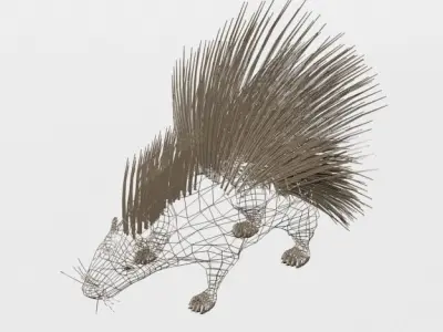 Porcupine chair Low-poly 3D model