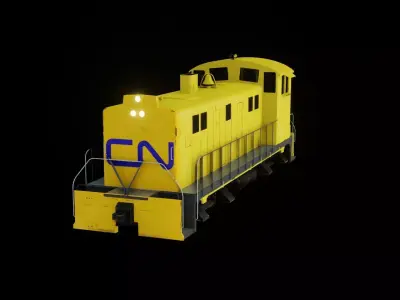Diesel locomotive 3D model Low-poly 3D model
