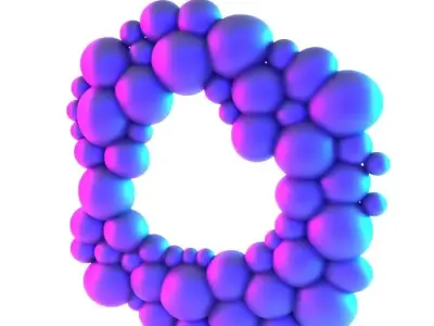 Modern Bubbles Wall mirror Decoration toy 3D print model