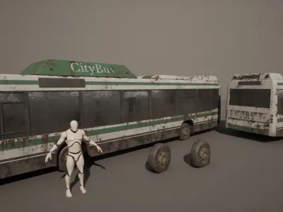 City Bus Low-poly 3D model