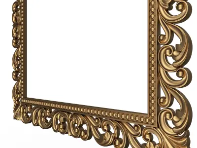 Classic Frame and Mirror 060 Low-poly 3D model