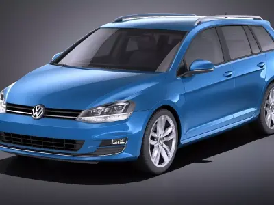 Volkswagen Golf Variant 2014 VRAY 3D model